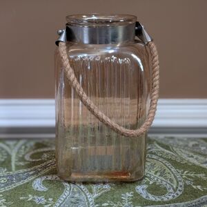 Glass Lantern with Rustic Accents